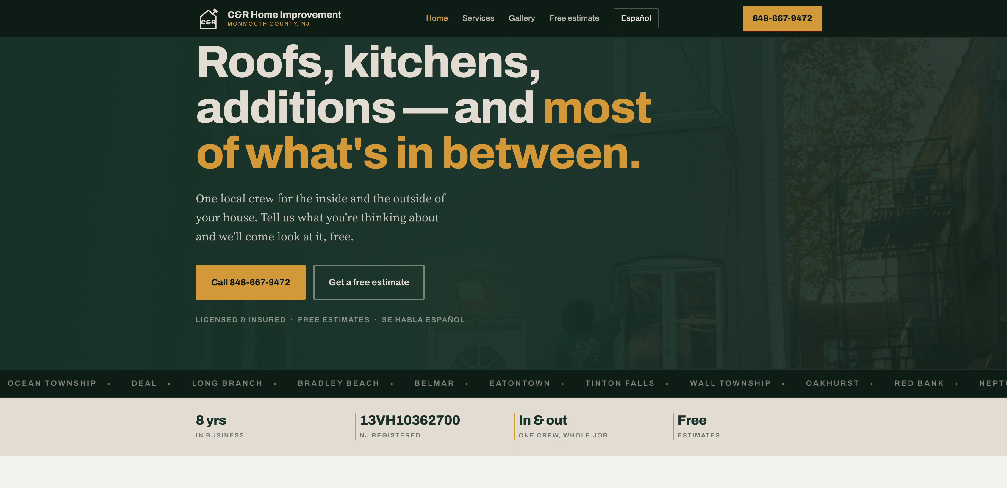 C&R Home Improvement homepage