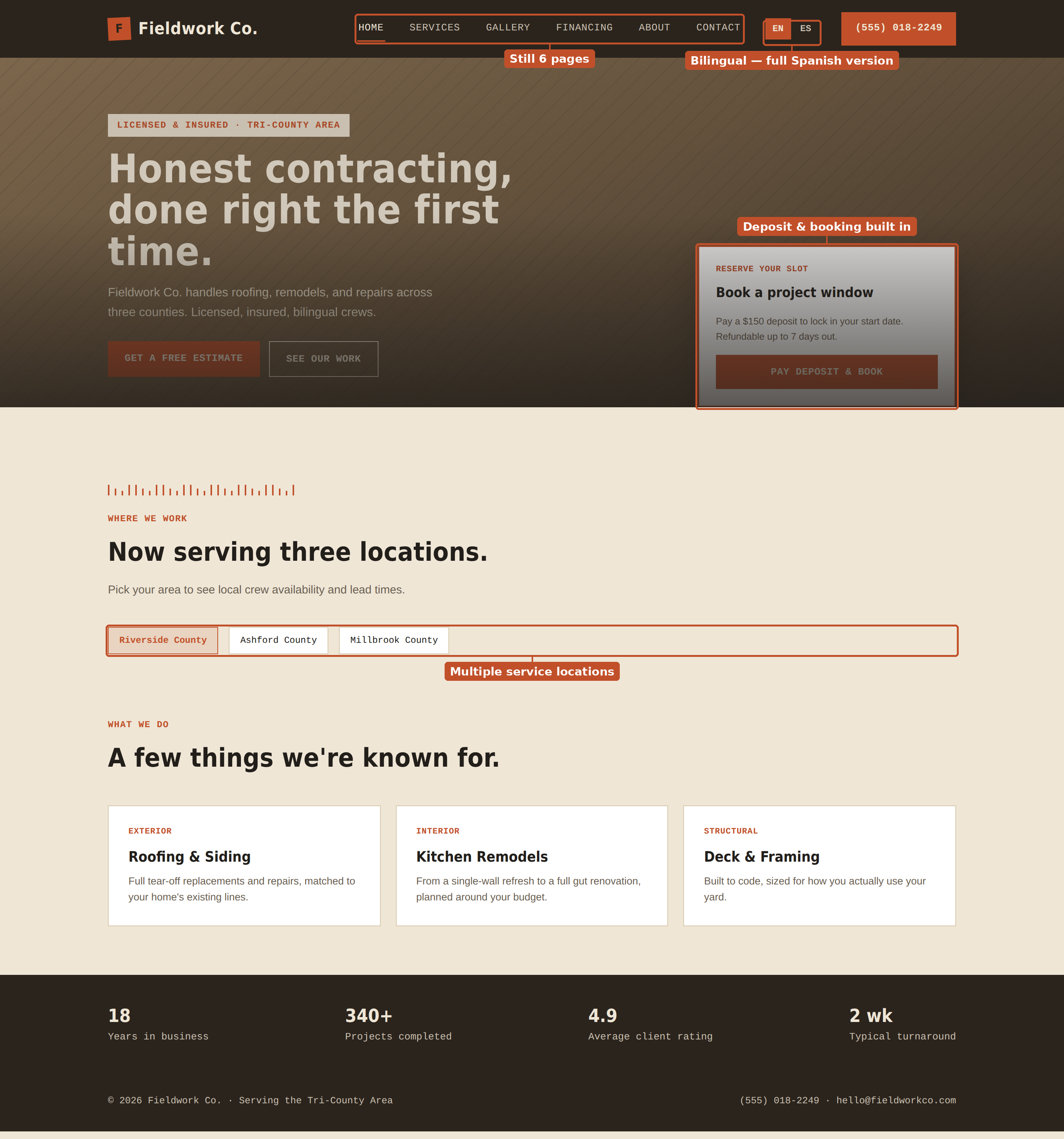 Custom tier example site