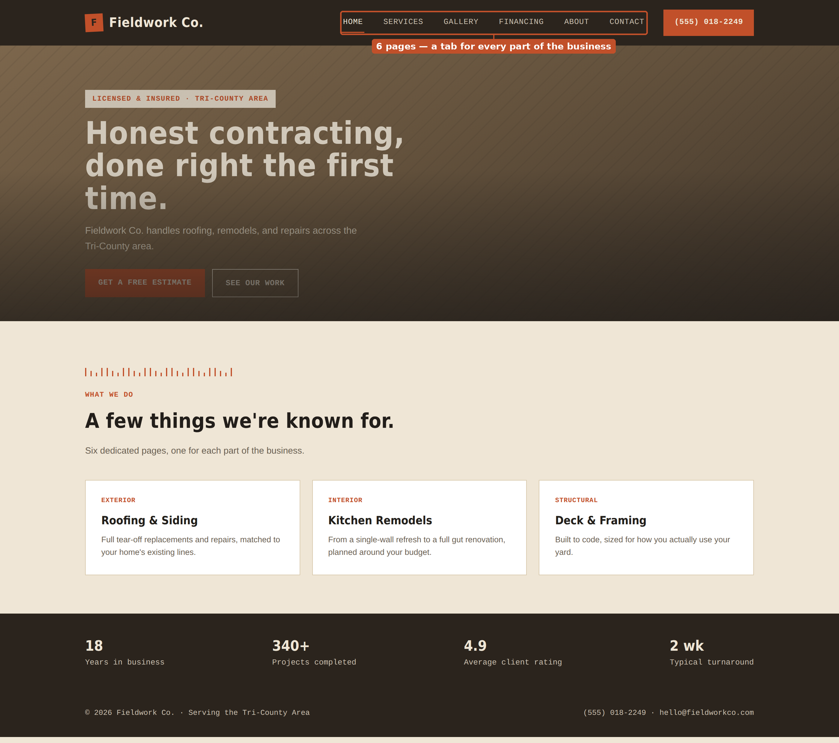 Multi-page tier example site