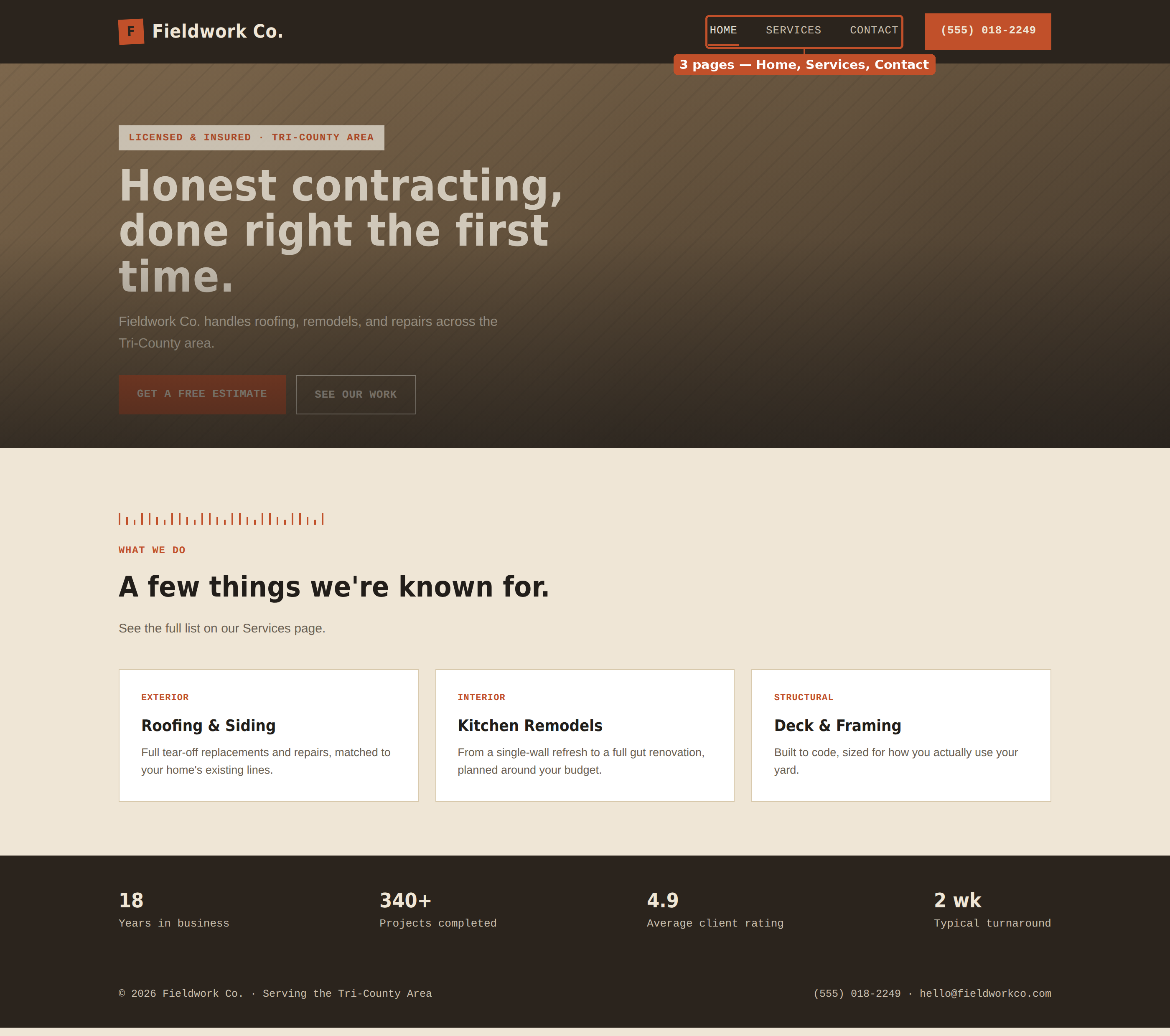 Standard tier example site